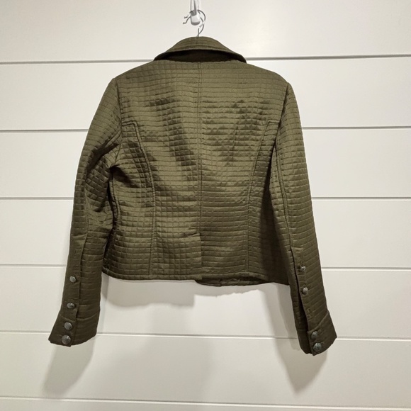 Vintage Harve Benard green quilted button up jacket est. size small - Picture 2 of 16